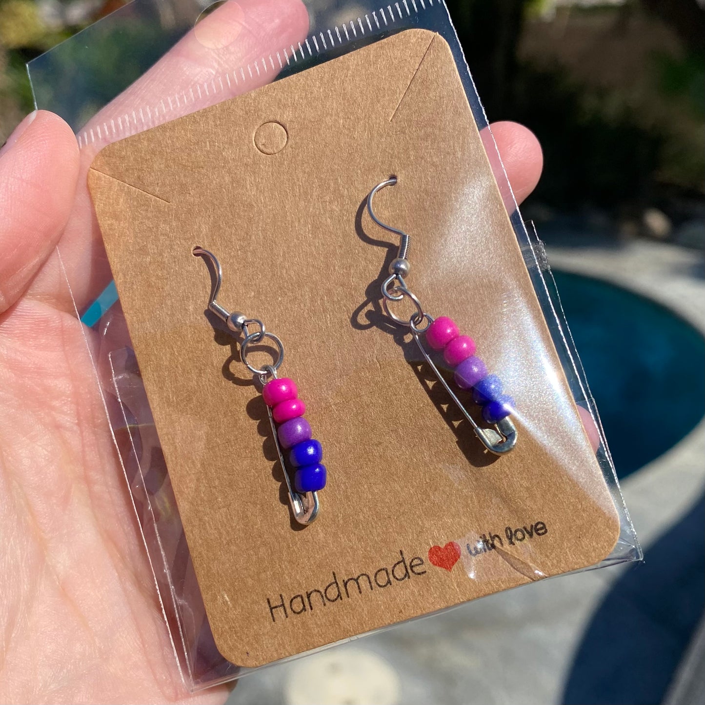 Pride Safety Pin  Earrings