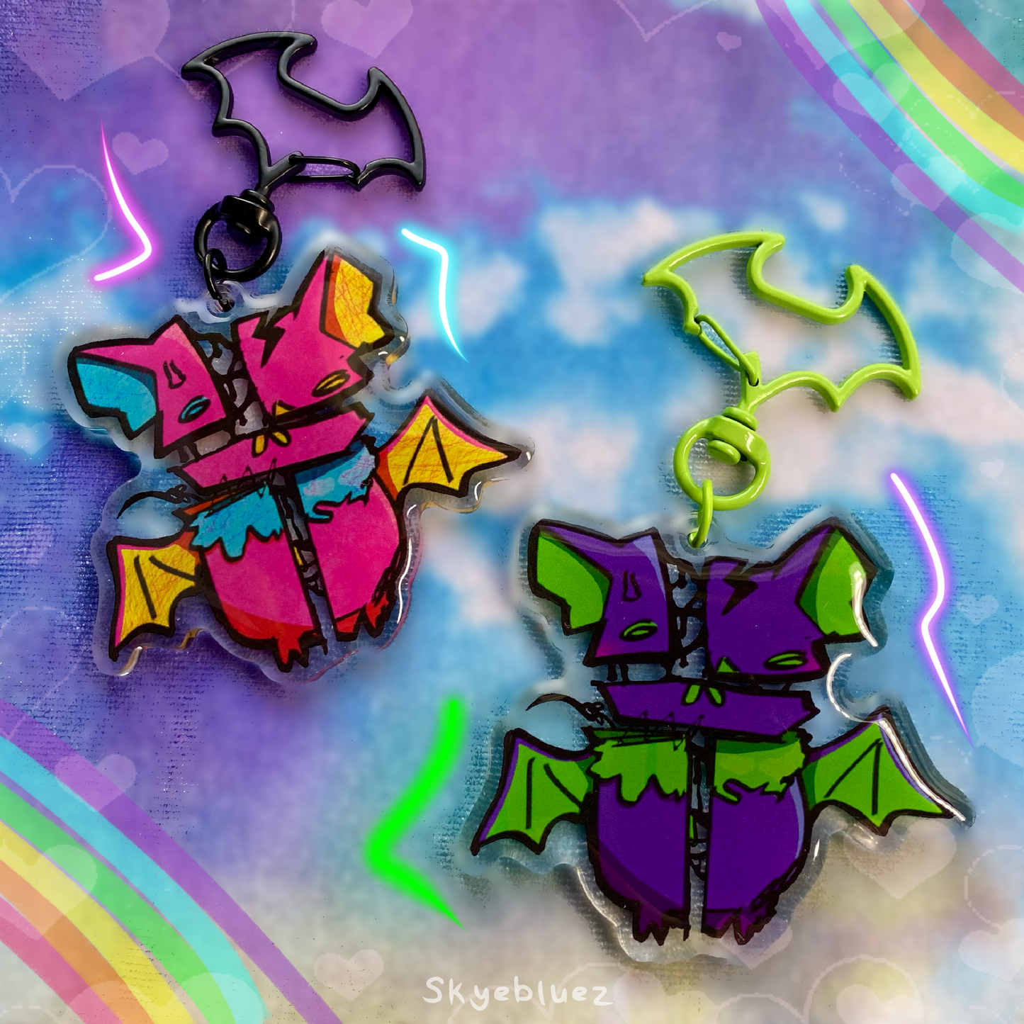 Stitched Bat 2.5” Acrylic Keychain ‼️PREORDER‼️