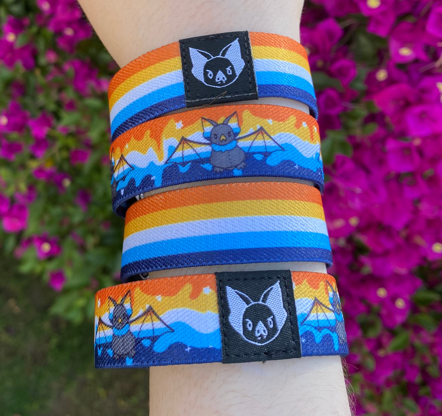 Aroace Bat Bracelet - Aromantic Asexual Pride Elastic Wristband