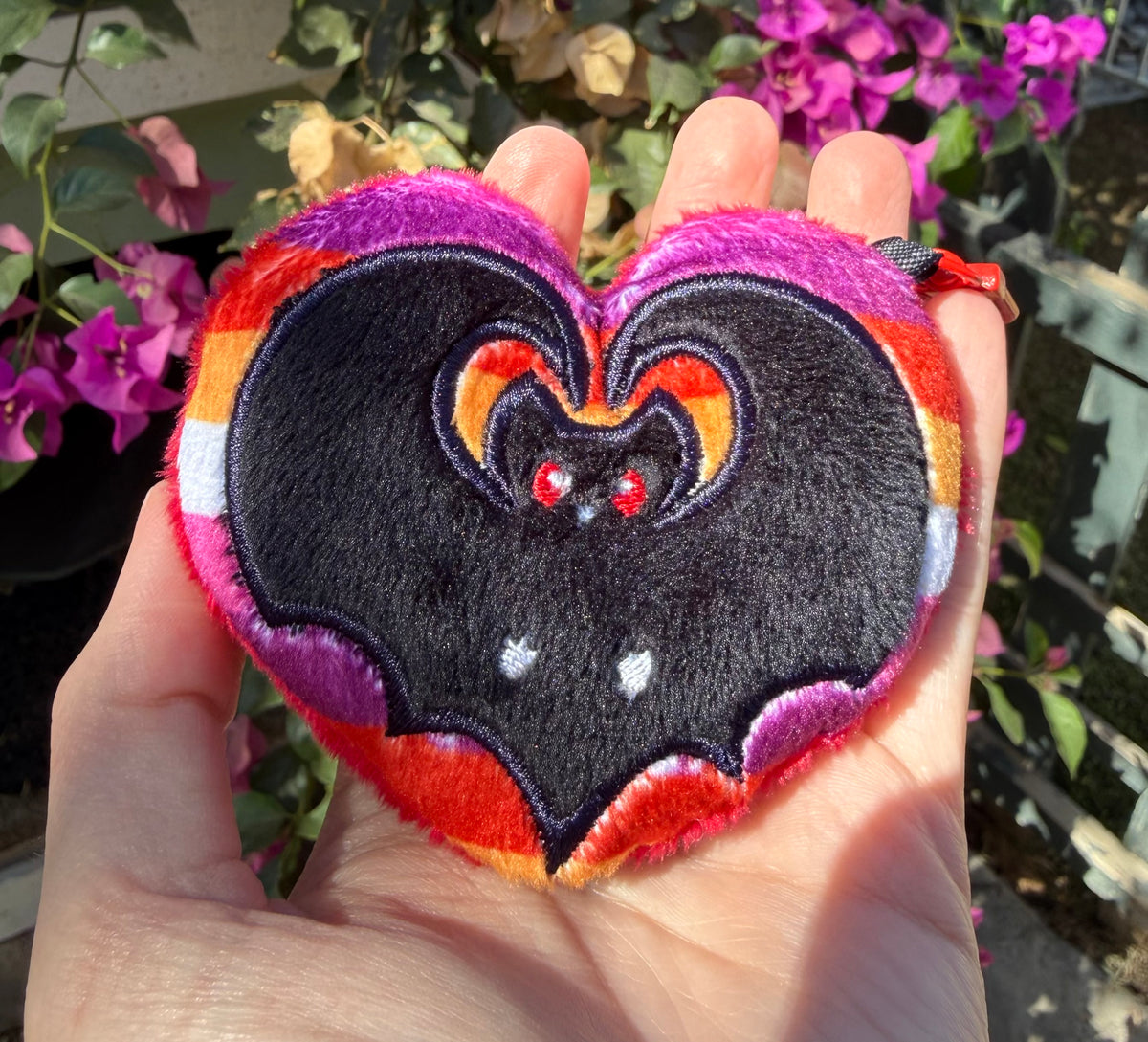 Custom Bat Heart Plush Keychain