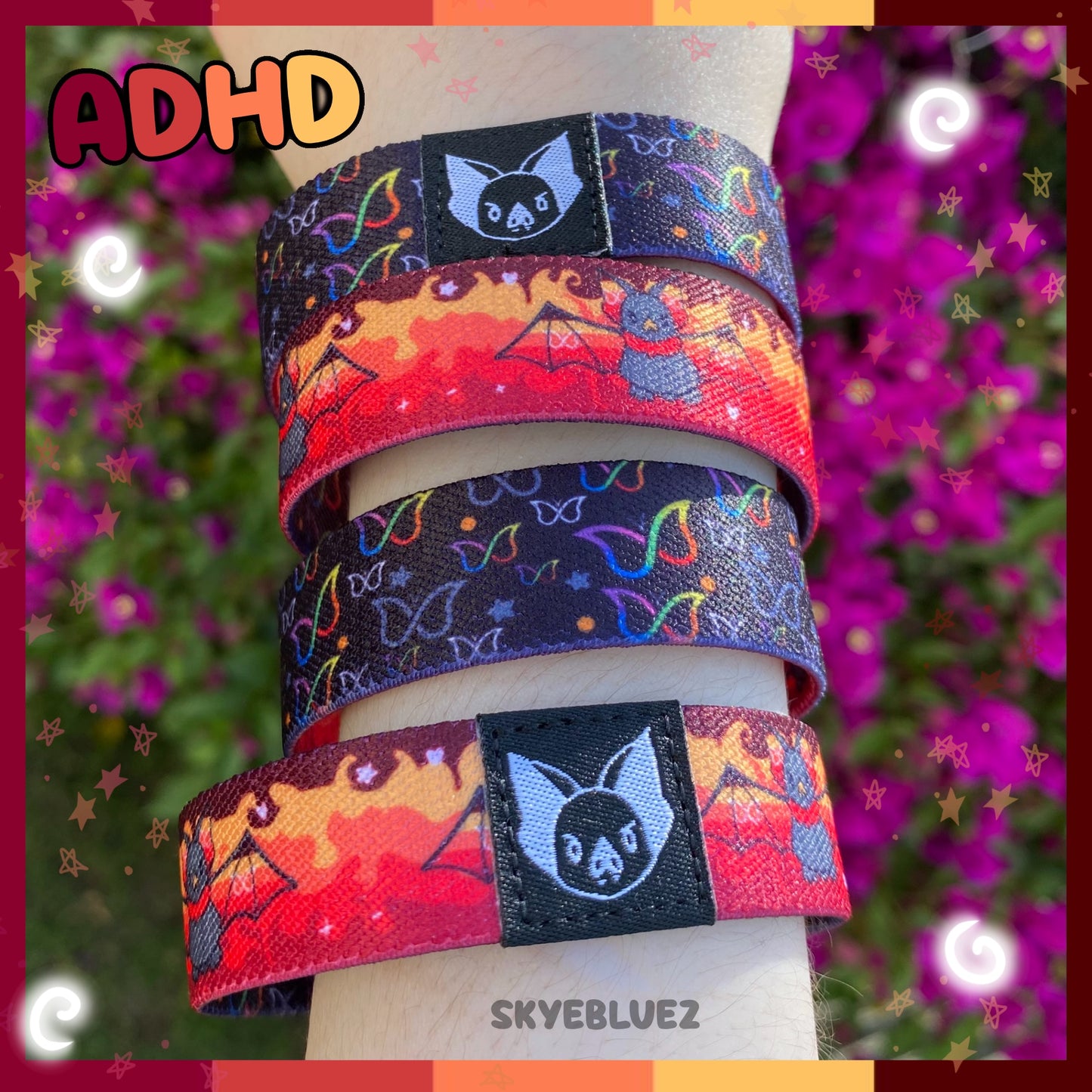 ADHD Flag Bat Bracelet - Elastic Wristband