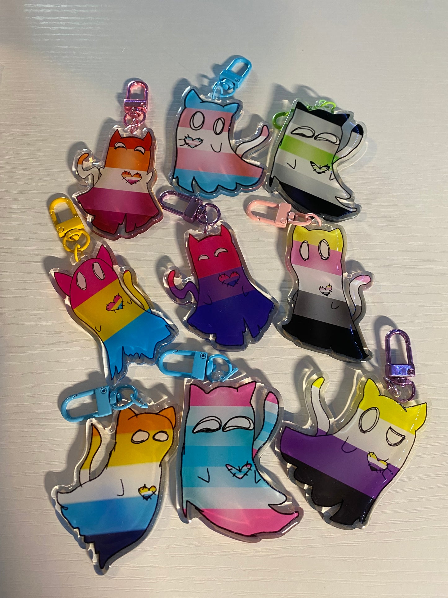 Ghost Kitty 2.5” Acrylic Keychain ‼️PREORDER‼️