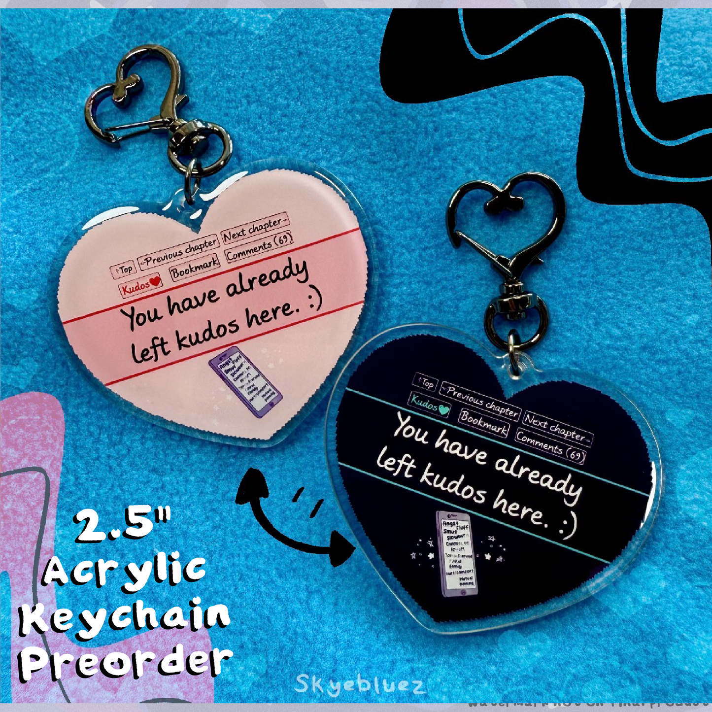 Fanfic Kudos 2.5” Acrylic Keychain ‼️PREORDER‼️