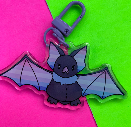 Bigender Bat 3” Acrylic Keychain