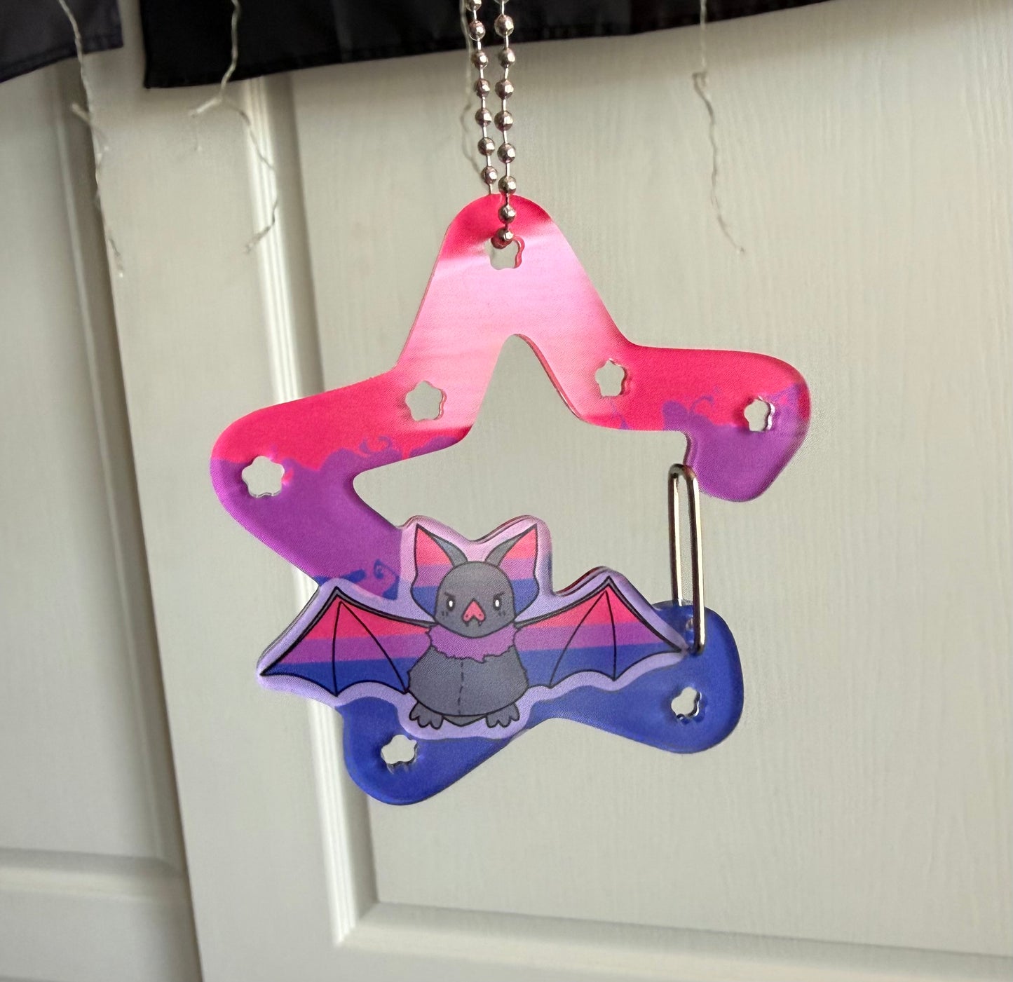 Bisexual Bat Acrylic Carabiner