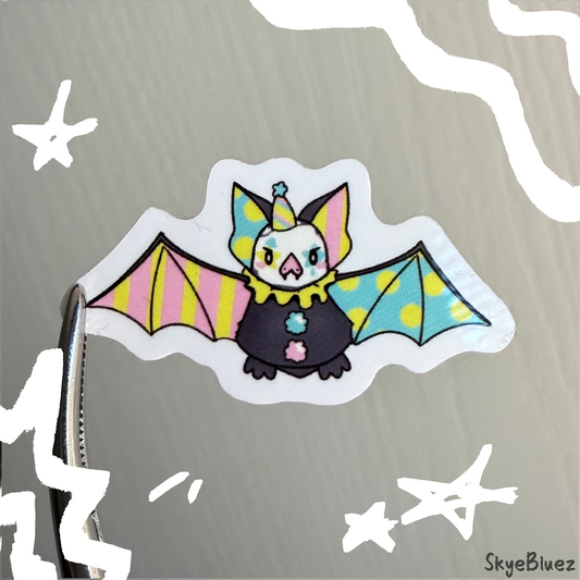 Pastel Clown Bat 1.5” Mini Sticker