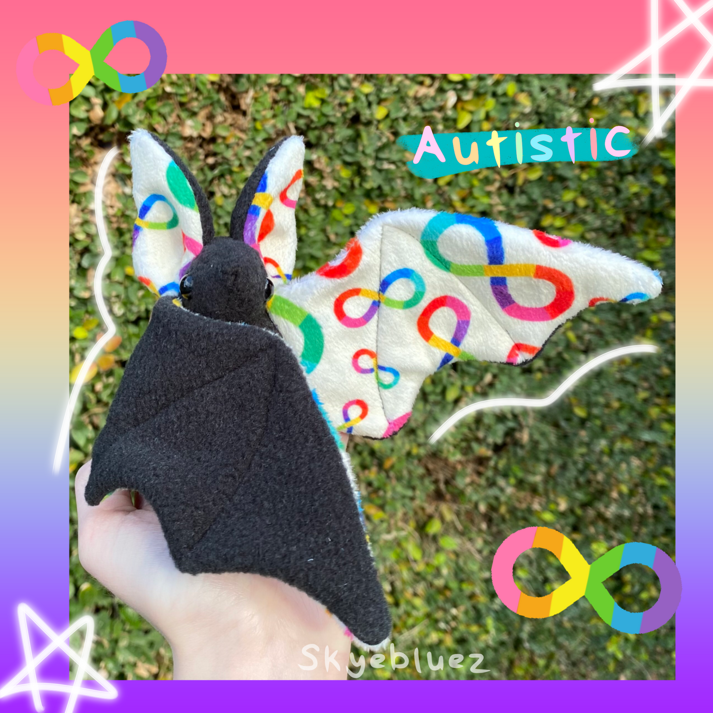 Neurodivergent V2 Bat plushie