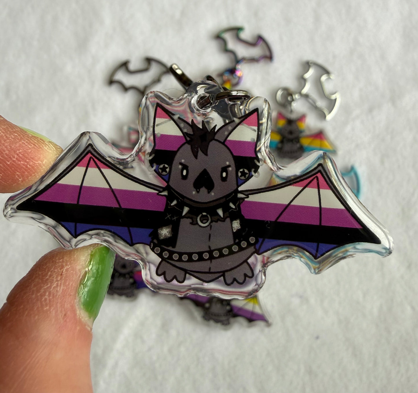 Pride Bat 2.5” Acrylic Keychain