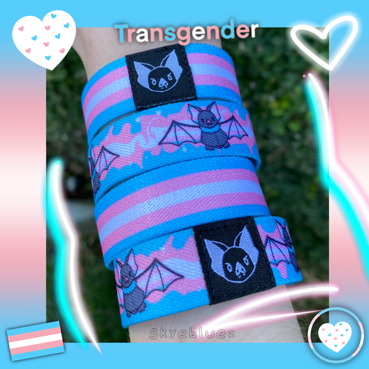 Transgender Bat Bracelet - Trans Pride Elastic Wristband