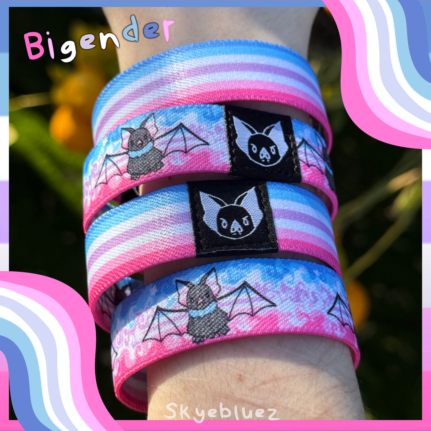 Bigender Bat Bracelet - Pride Elastic Wristband