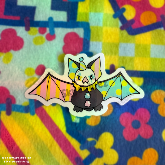 Pastel Clown Bat 2.5” Sticker