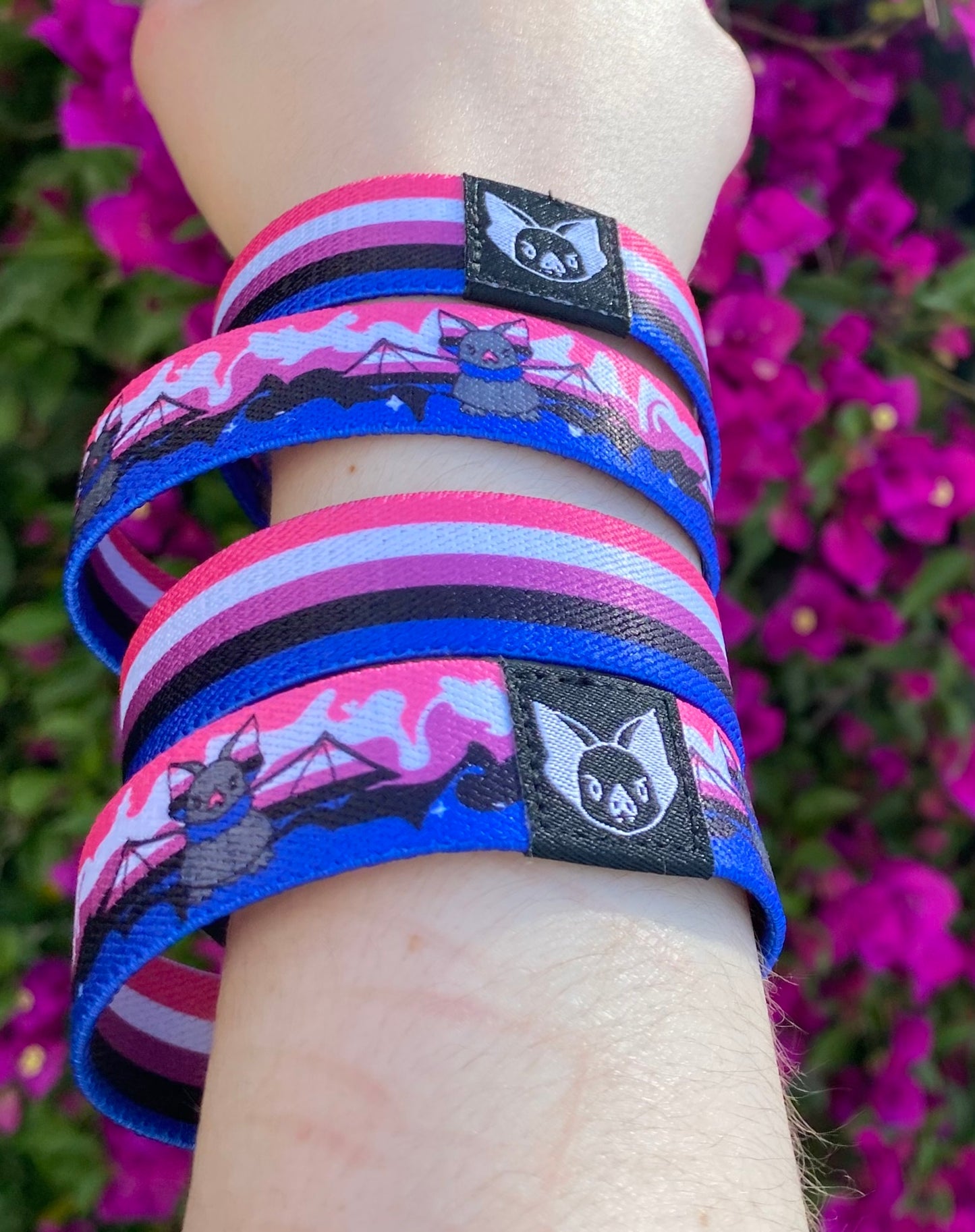 Genderfluid Bat Bracelet - Pride Elastic Wristband