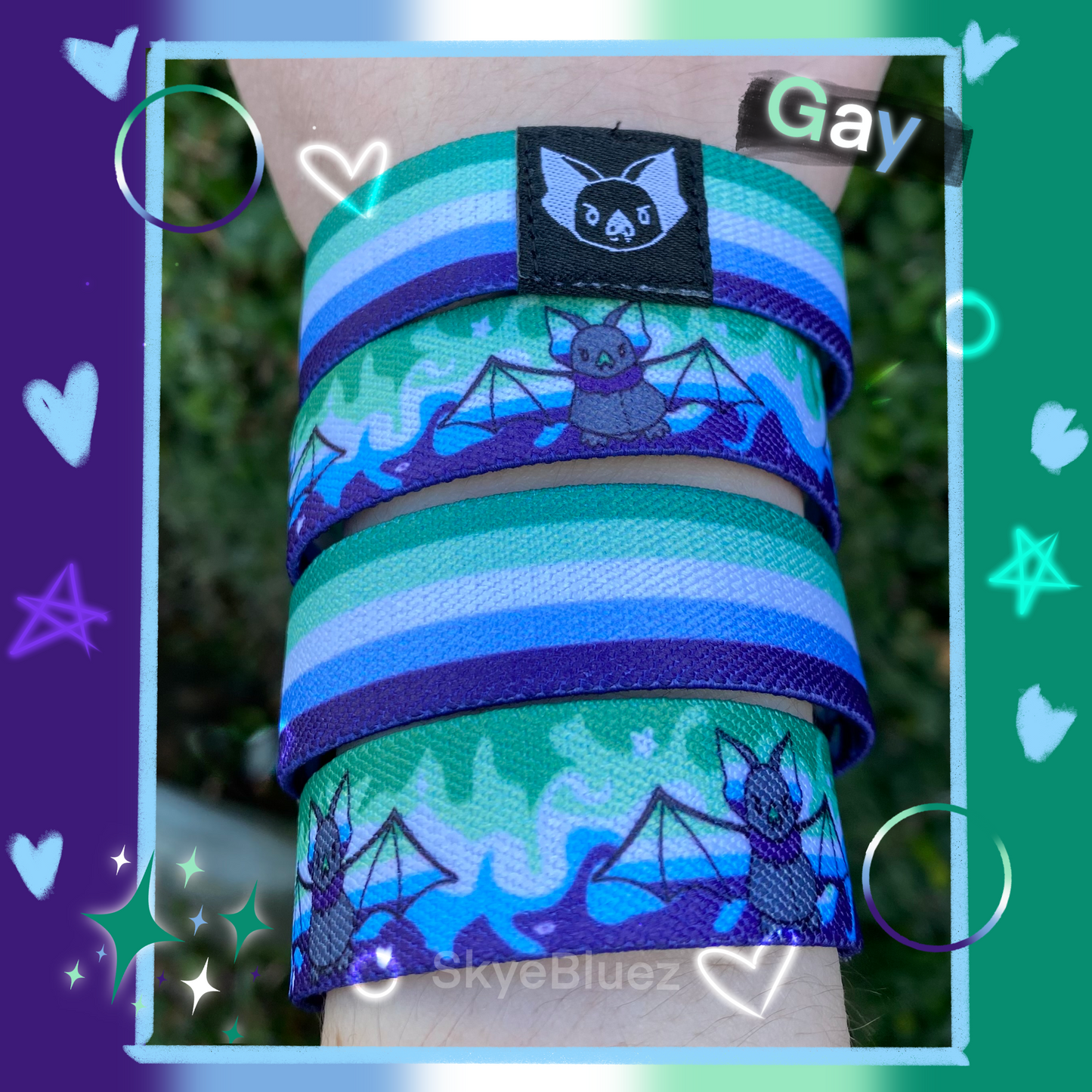 Gay Bat Bracelet - MLM/NWLNW Pride Elastic Wristband