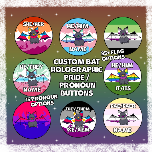 Pride Bat Holographic Pride Button