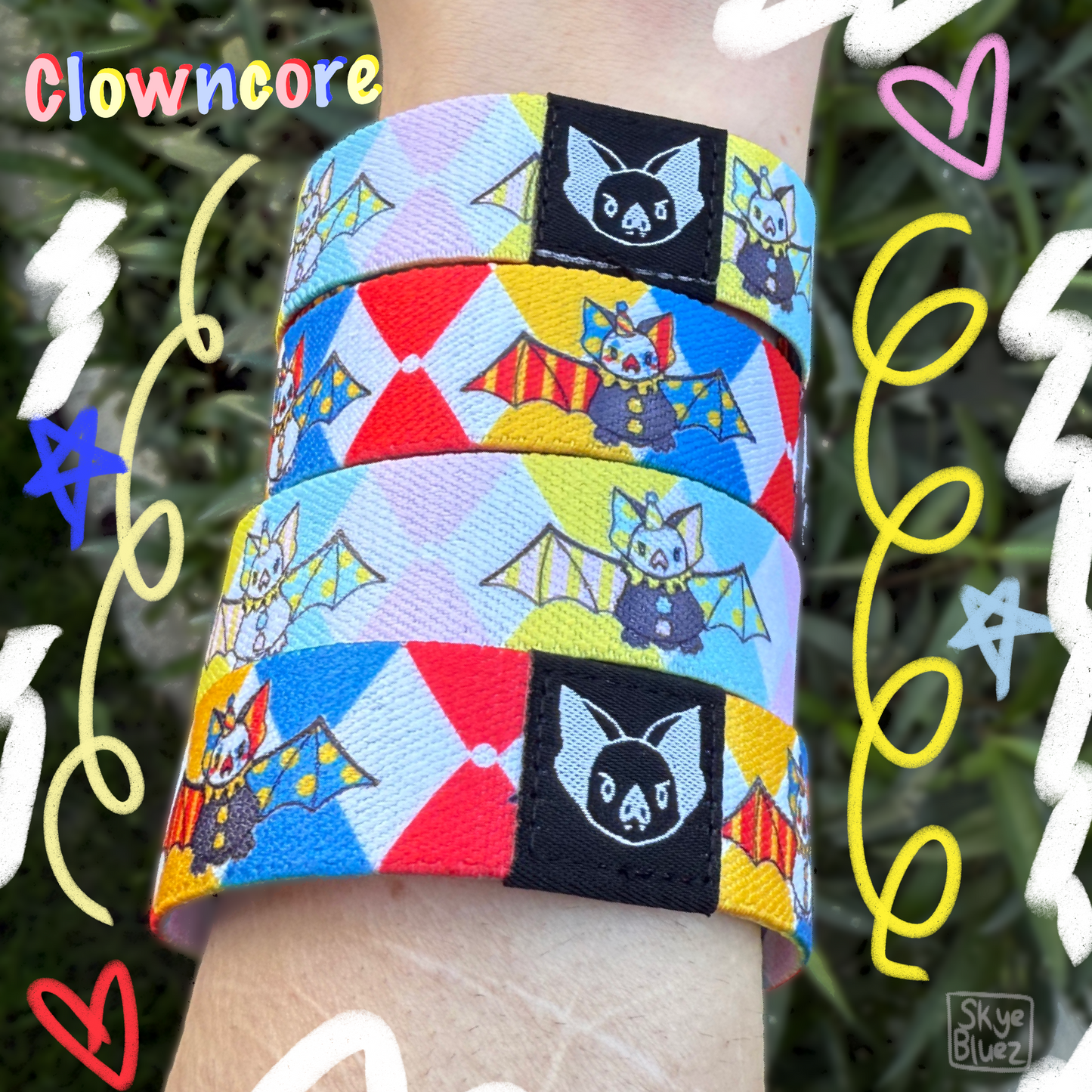 Clown Bat Bracelet -  Elastic Wristband