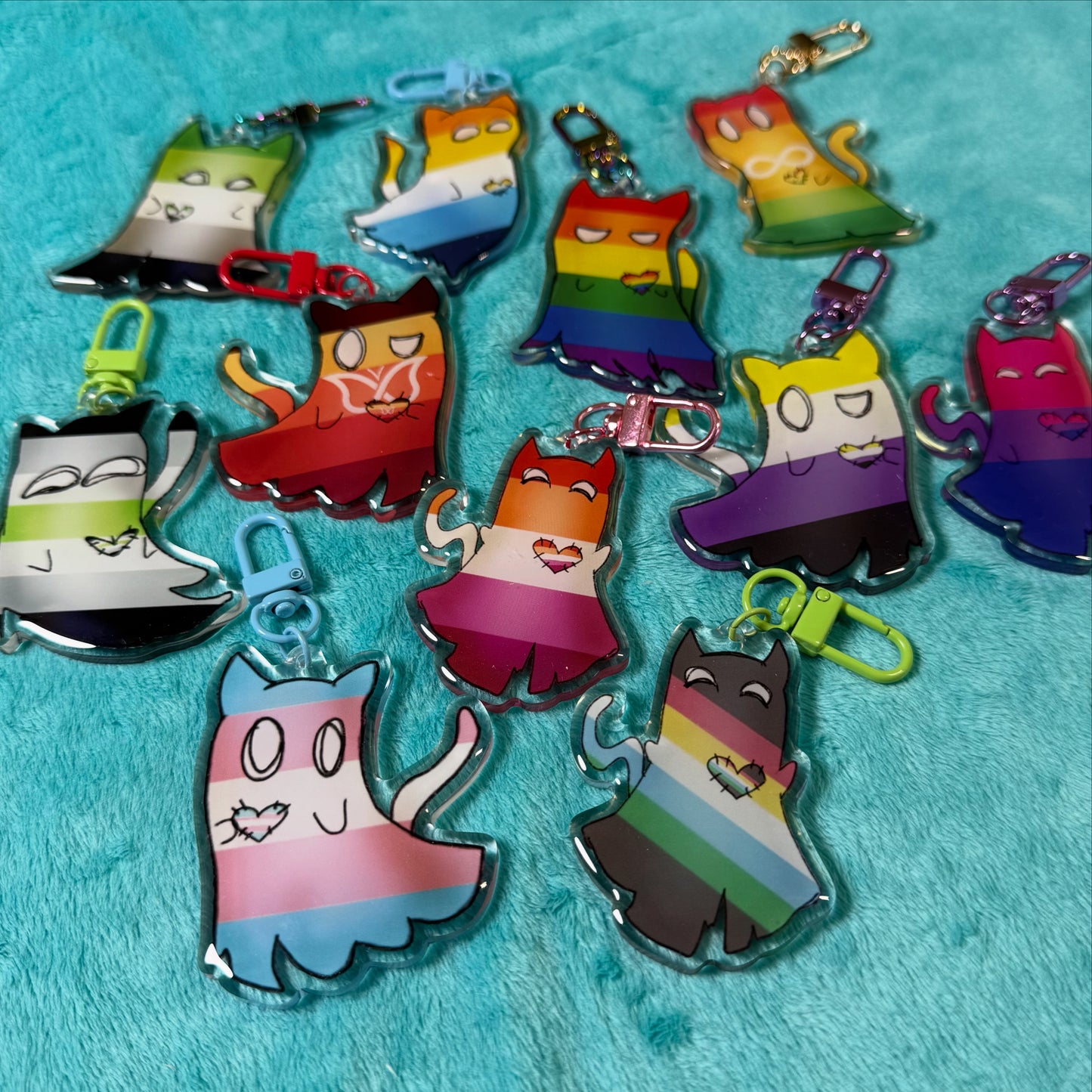 Ghost Kitty 2.5” Acrylic Keychain ‼️PREORDER‼️
