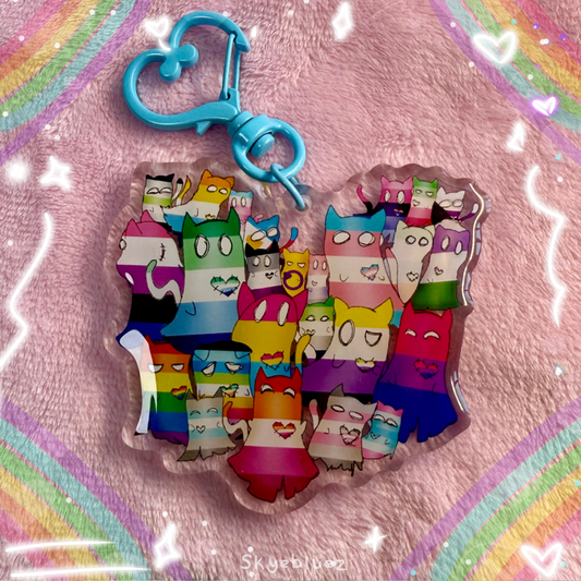 Ghost Cats 2.5” Acrylic Keychain