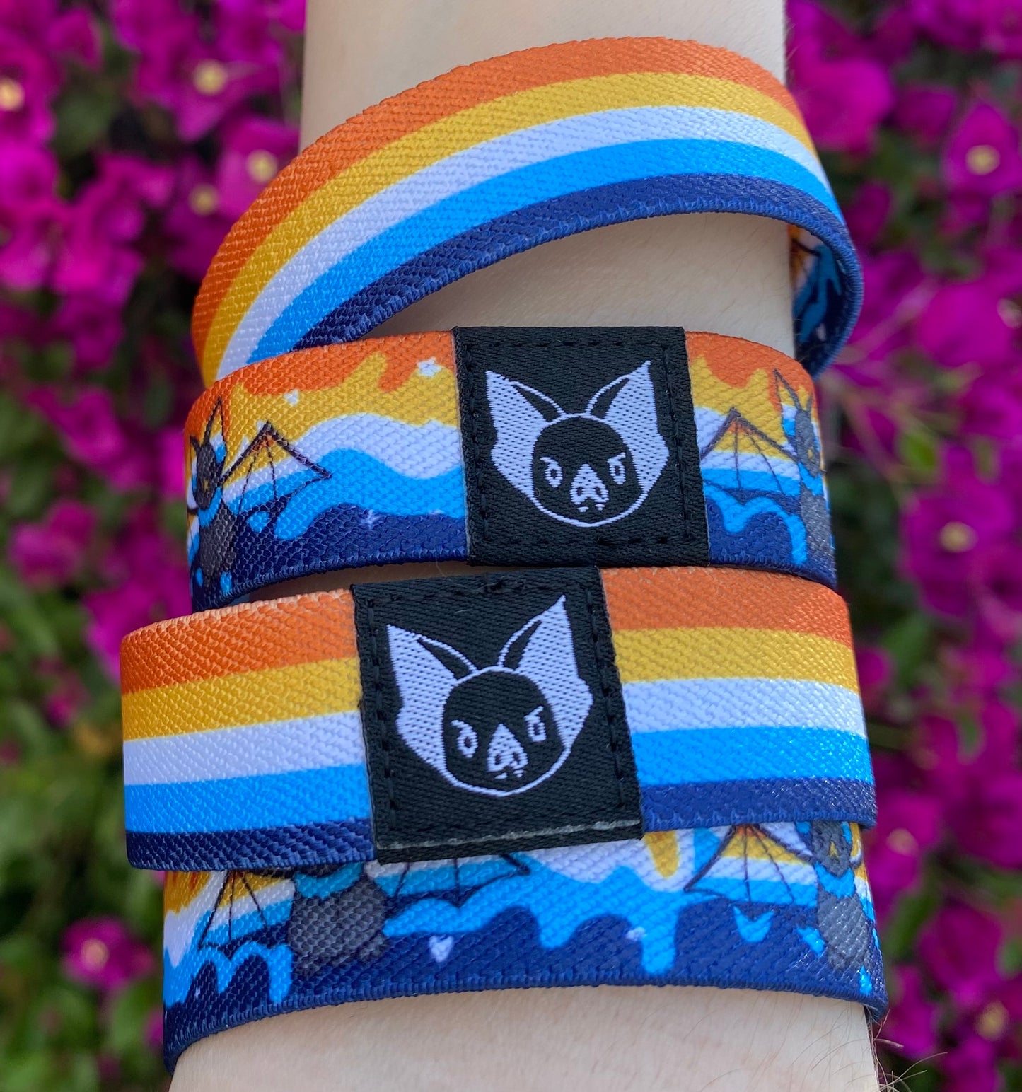Aroace Bat Bracelet - Aromantic Asexual Pride Elastic Wristband
