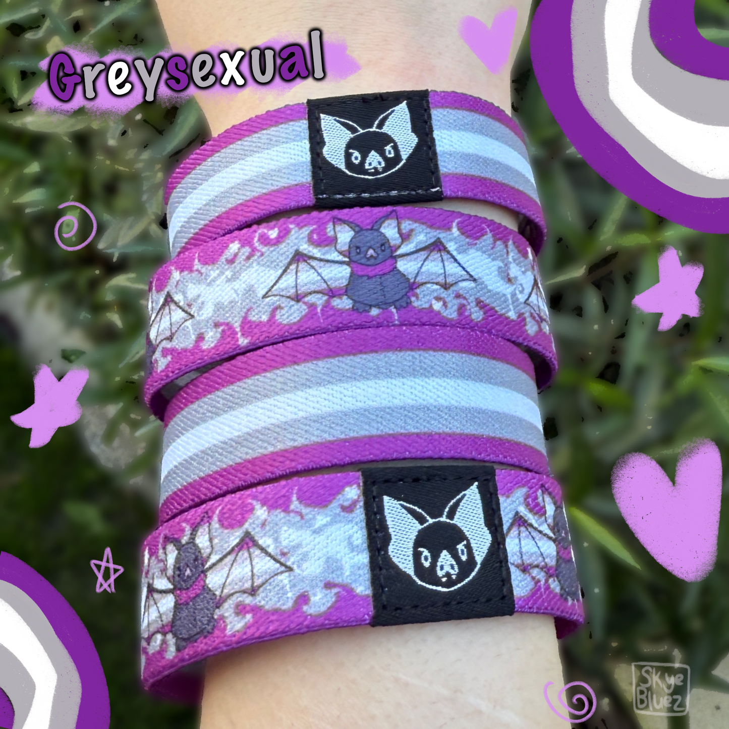 Greysexual Bat Bracelet - Pride Elastic Wristband