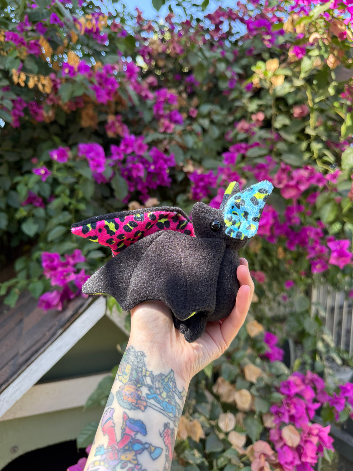 Scene inspired Bat Plush (pink/green)