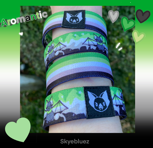 Aromantic Bat Bracelet - Aro Pride Elastic Wristband