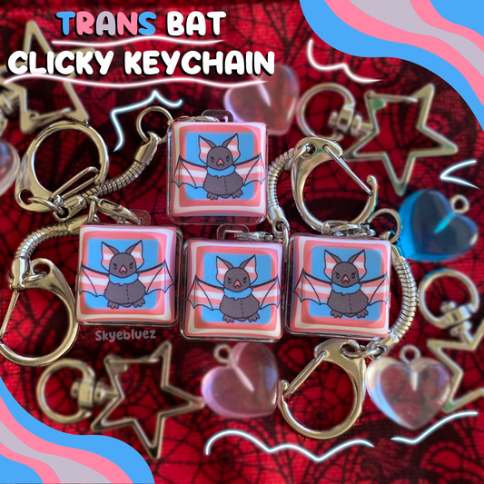 Transgender Bat Clicky Keychain