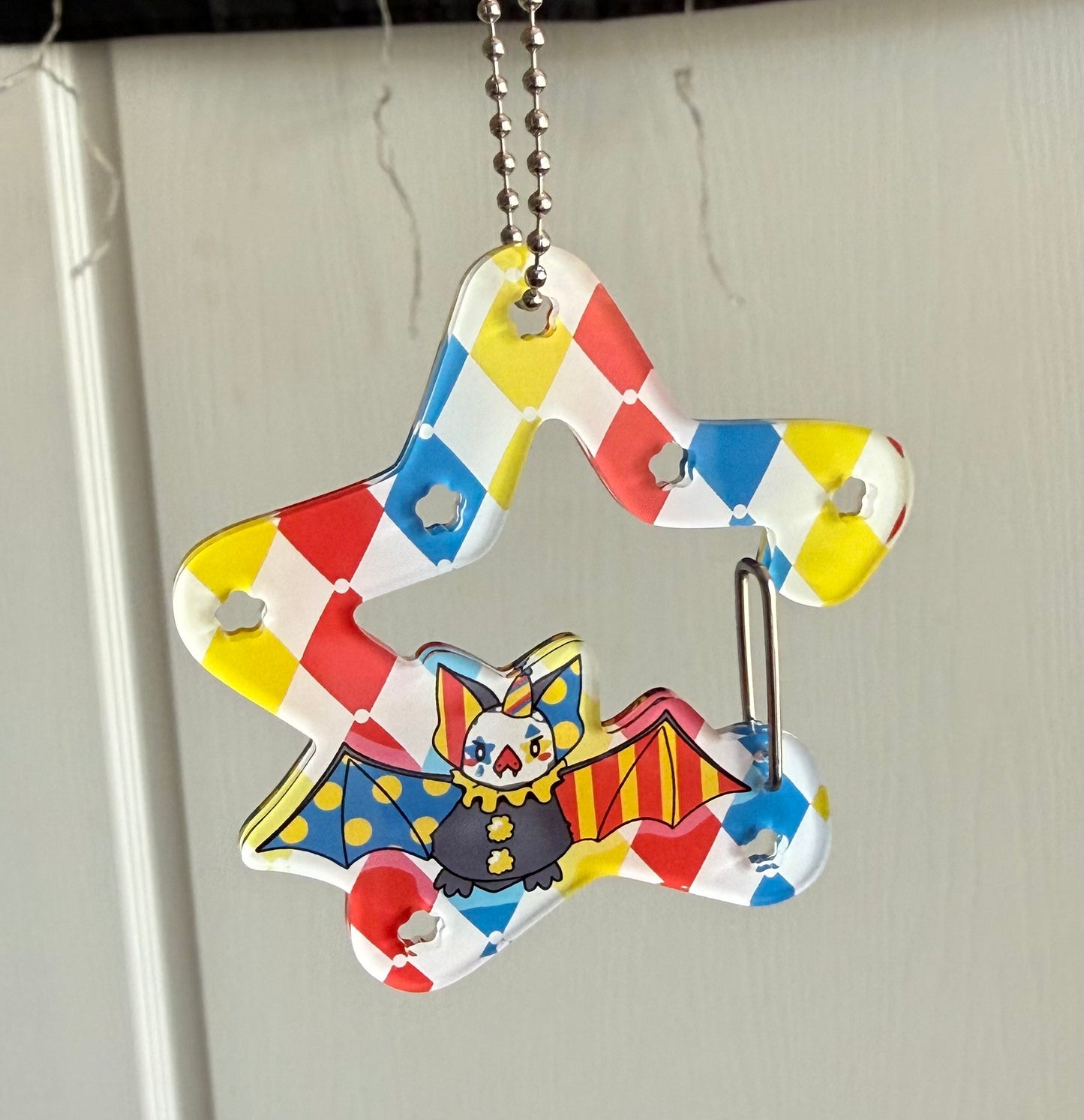 Clown Bat Acrylic Carabiner