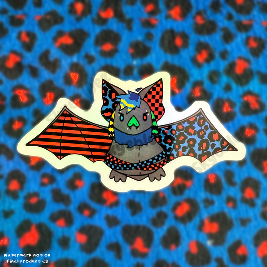 Scene Bat 2.5” Sticker (red/blue)