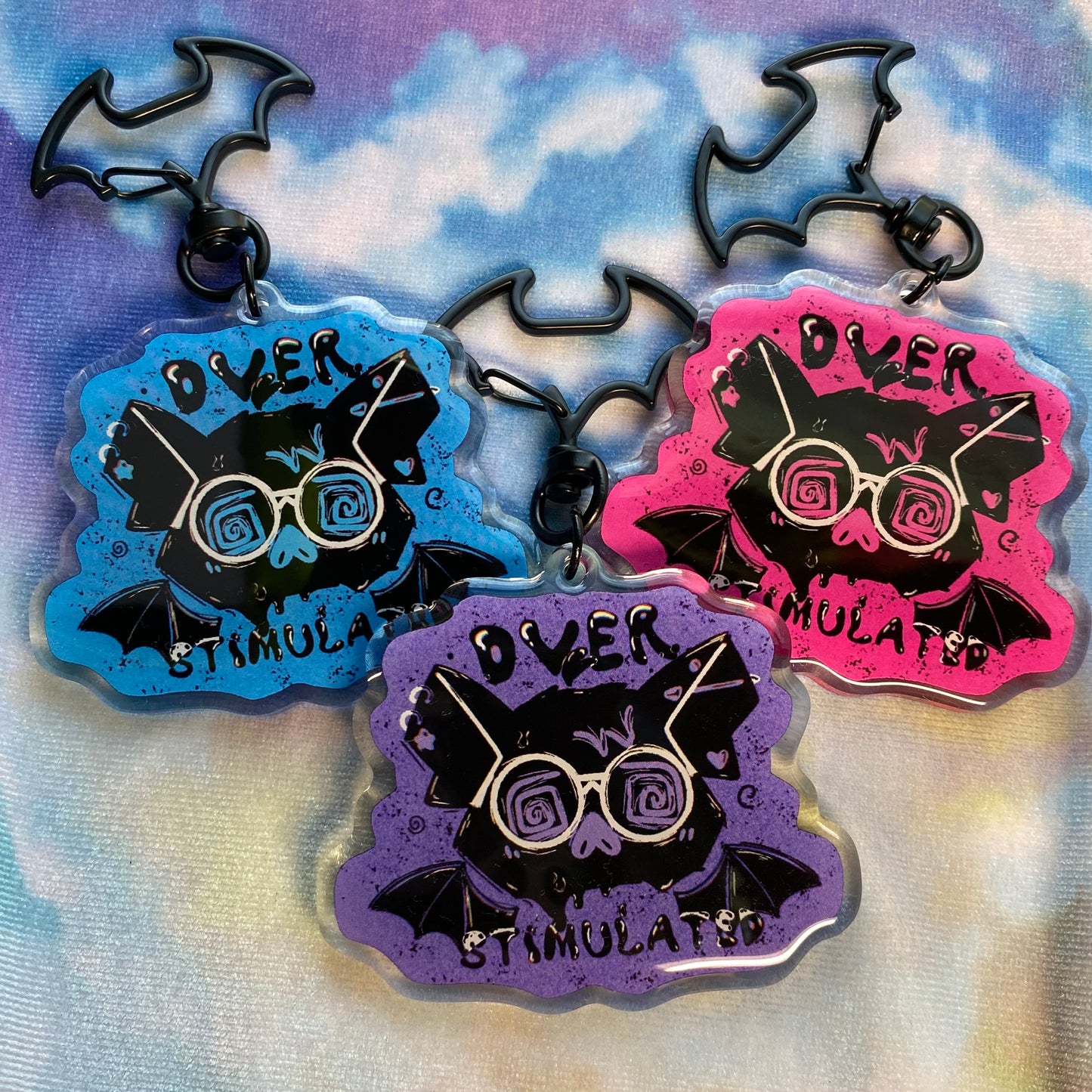 Overstimulated Bat 2.5” Acrylic Keychain ‼️PREORDER‼️