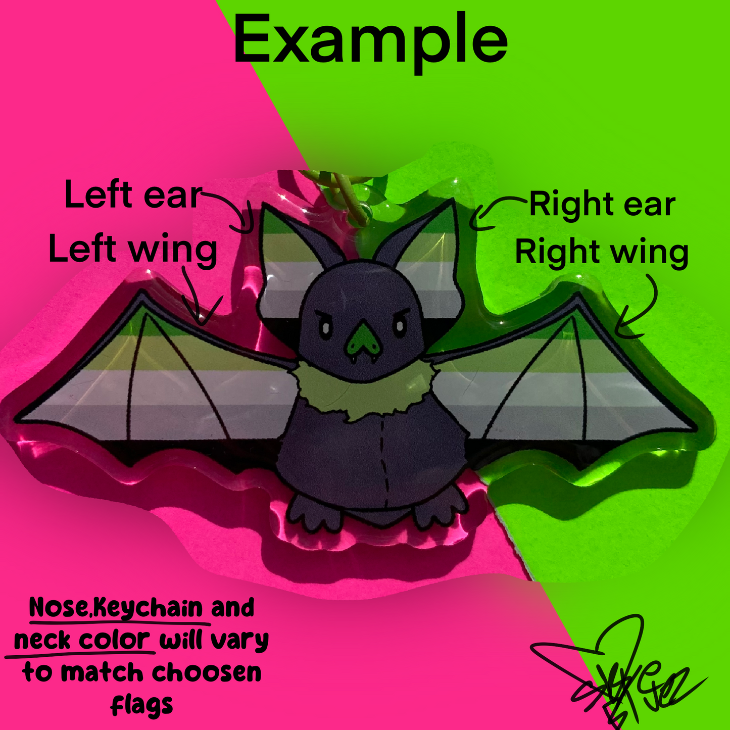Multiple Flags Bat 2.5” Acrylic Keychain ‼️PREORDER‼️
