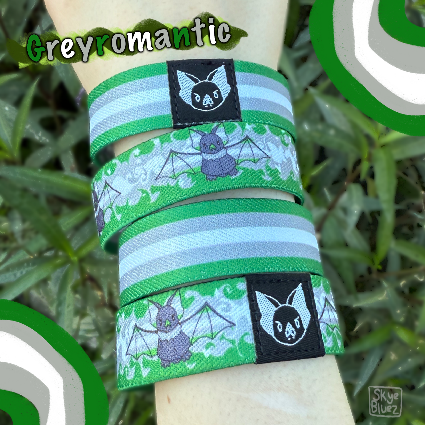 Greyromantic Bat Bracelet - Pride Elastic Wristband