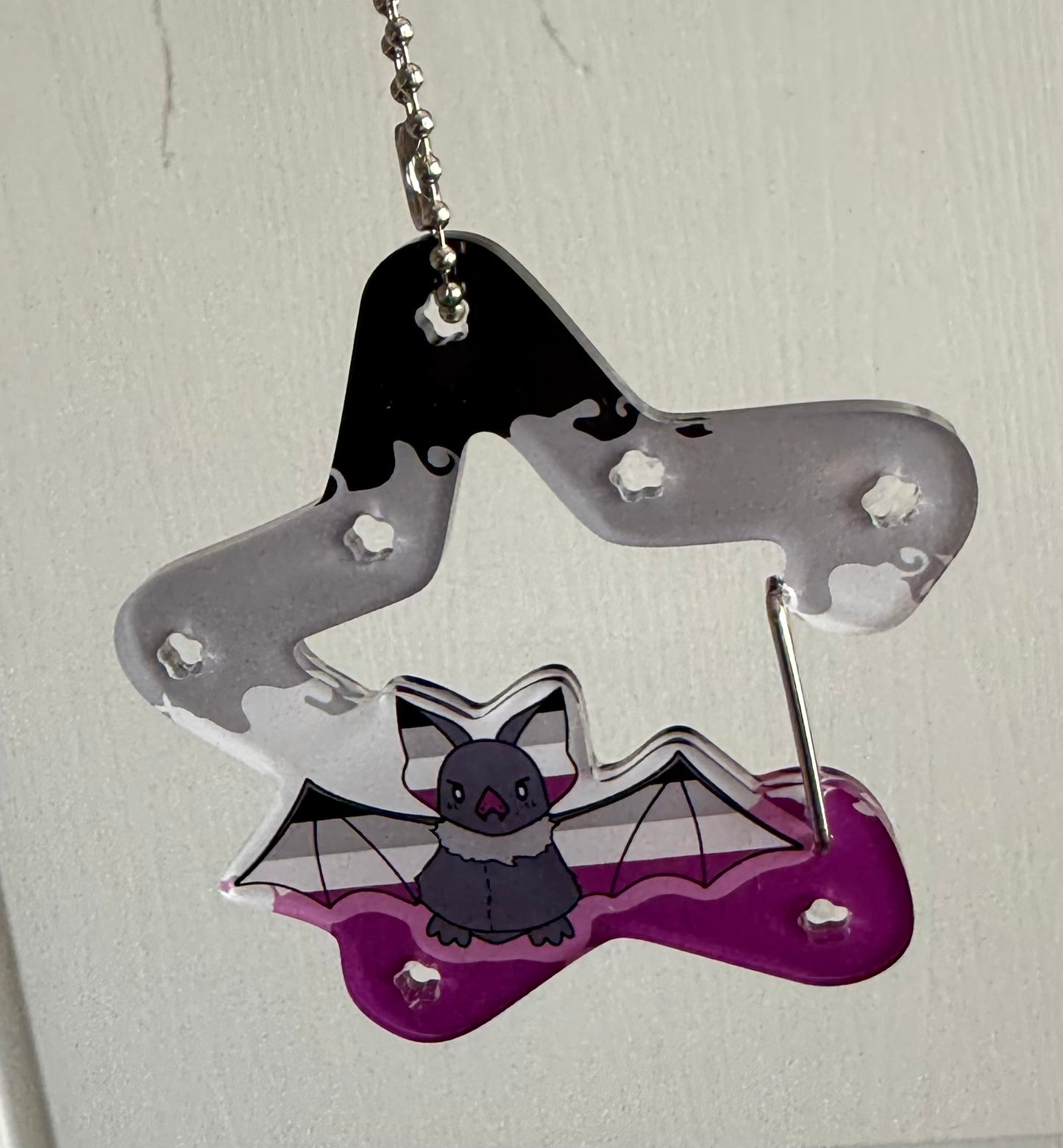 Asexual Bat Acrylic Carabiner