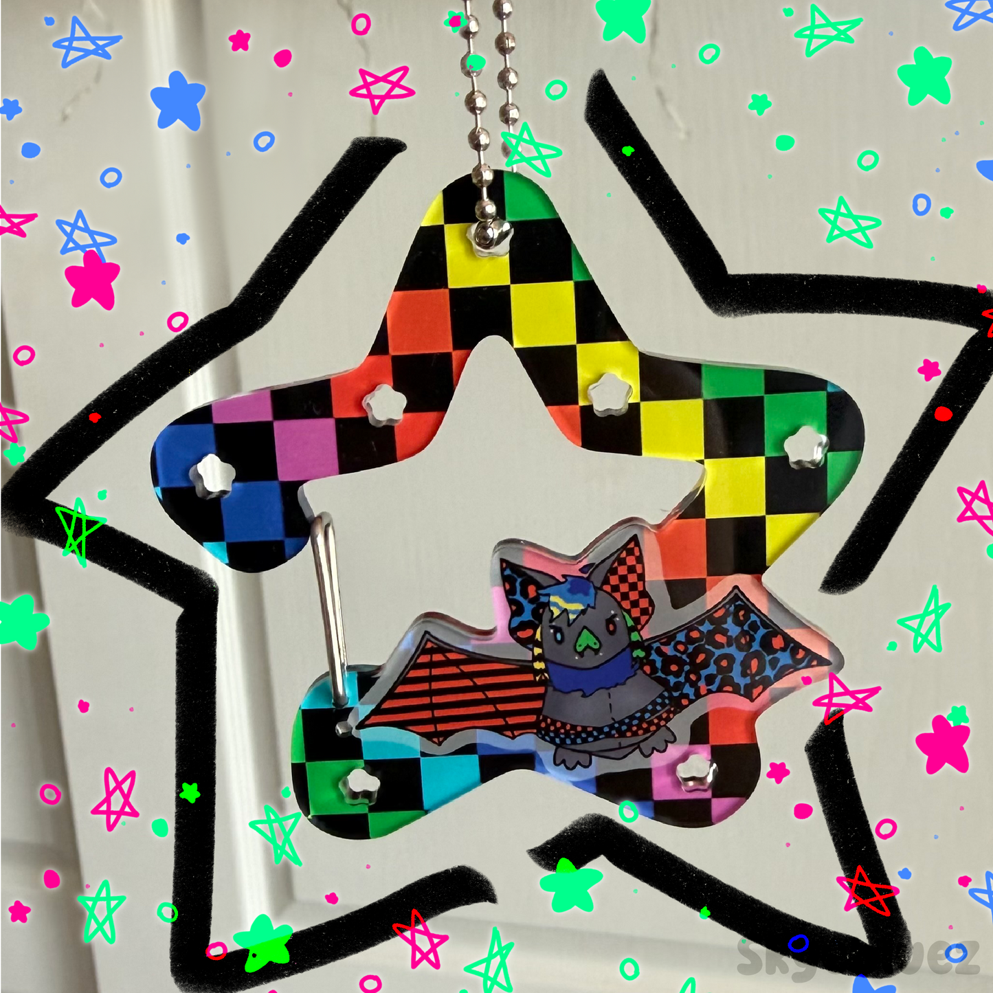 Scene Bat Acrylic Carabiner