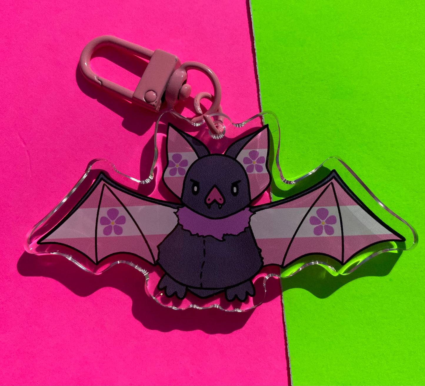 Sapphic Pride Bat 3” Acrylic Keychain