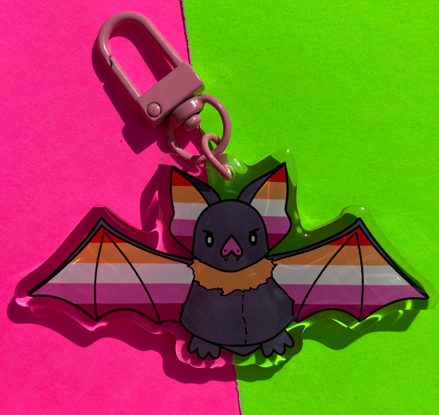 Lesbian Pride Bat 3” Acrylic Keychain