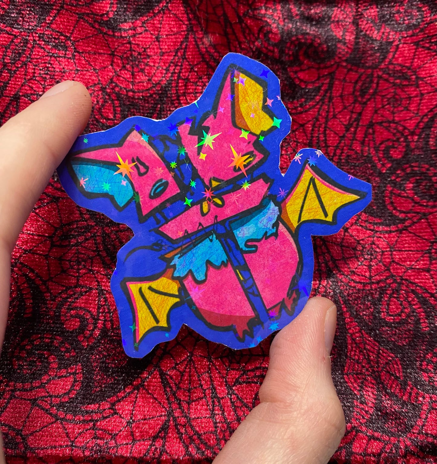 Stitched Bat Sticker