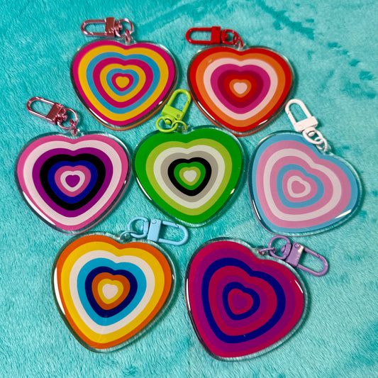 Pride Heart 2.5” Acrylic Keychain