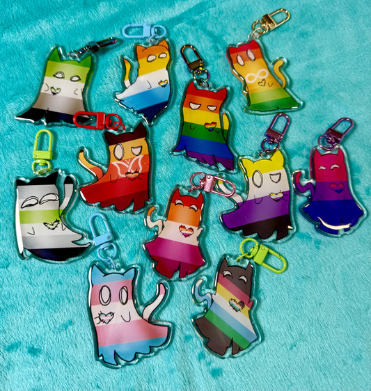 Ghost Kitty 2.5” Acrylic Keychain