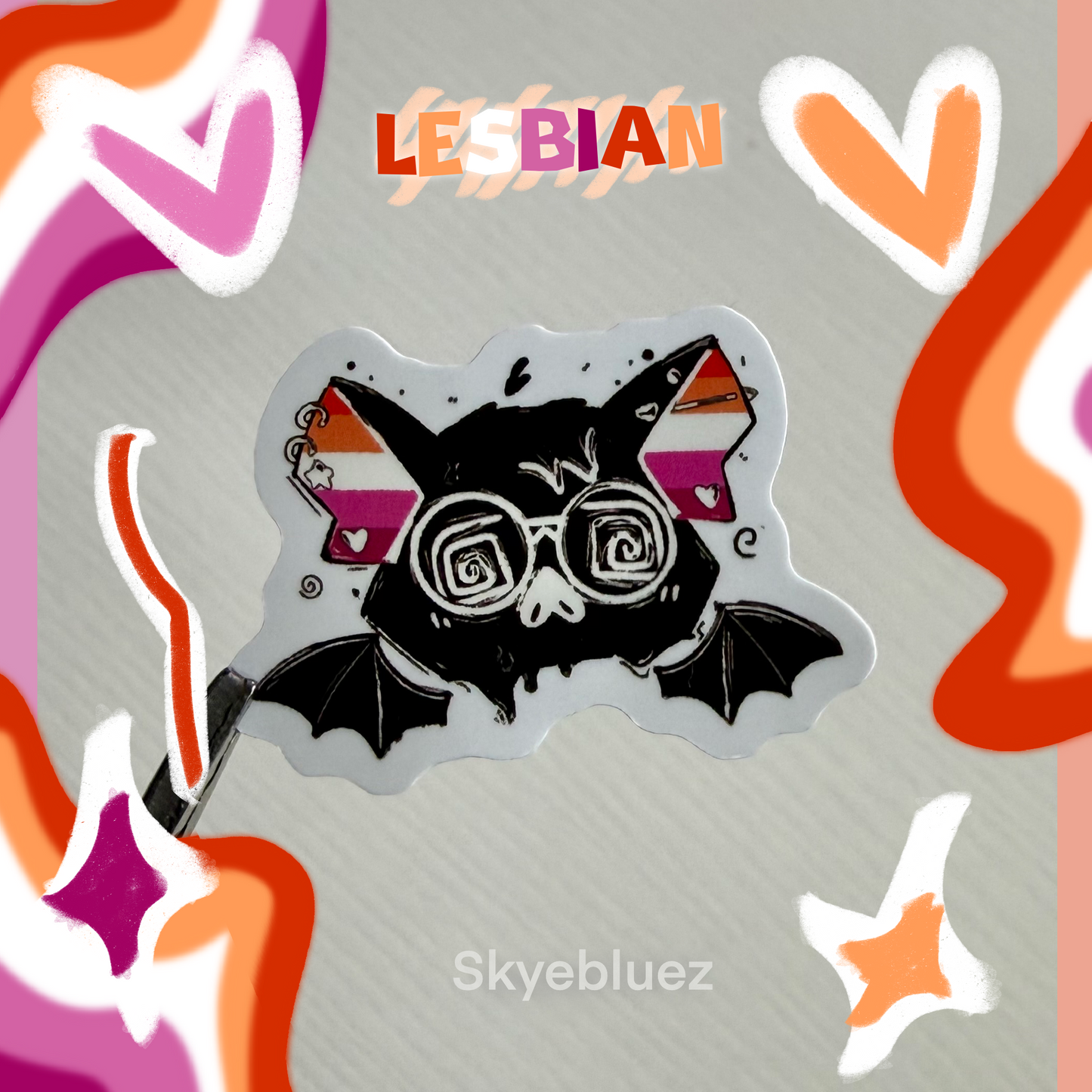 Lesbian bat 1.5” mini Sticker