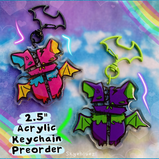 Stitched Bat 2.5” Acrylic Keychain ‼️PREORDER‼️