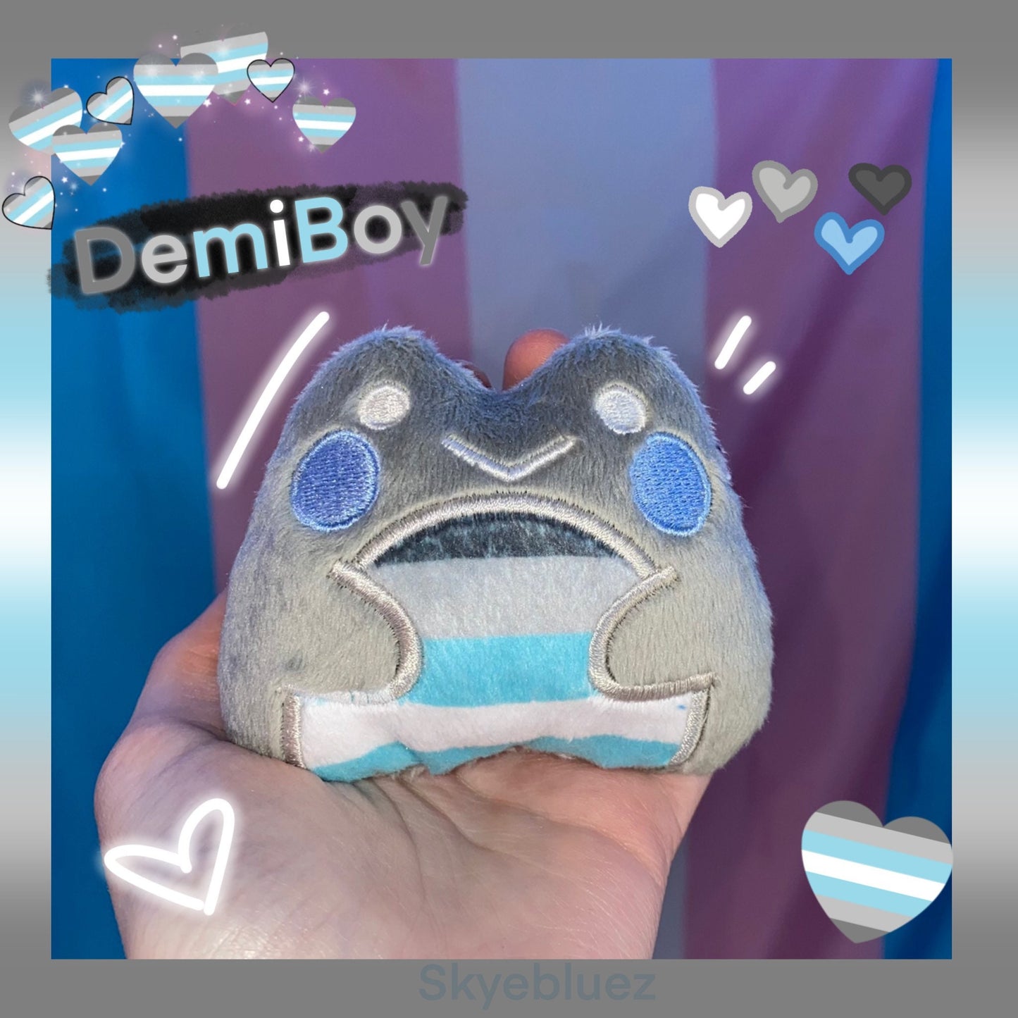 DemiBoy Frog Plushie  -fidget plush