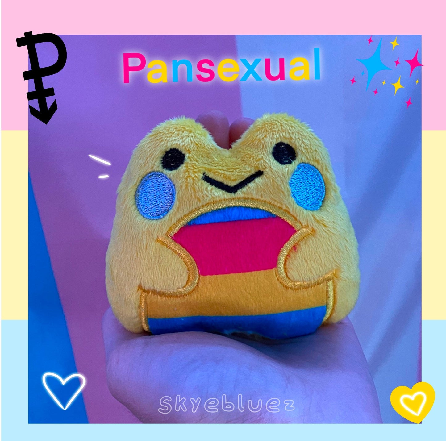 Pansexual Frog Plushie  -fidget plush