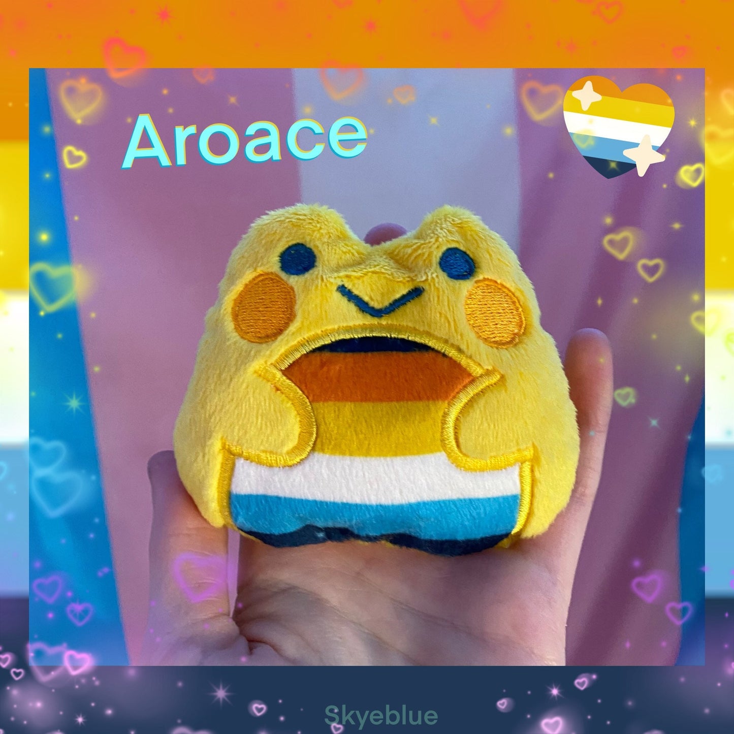AroAce Frog Plushie -fidget plush